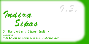 indira sipos business card